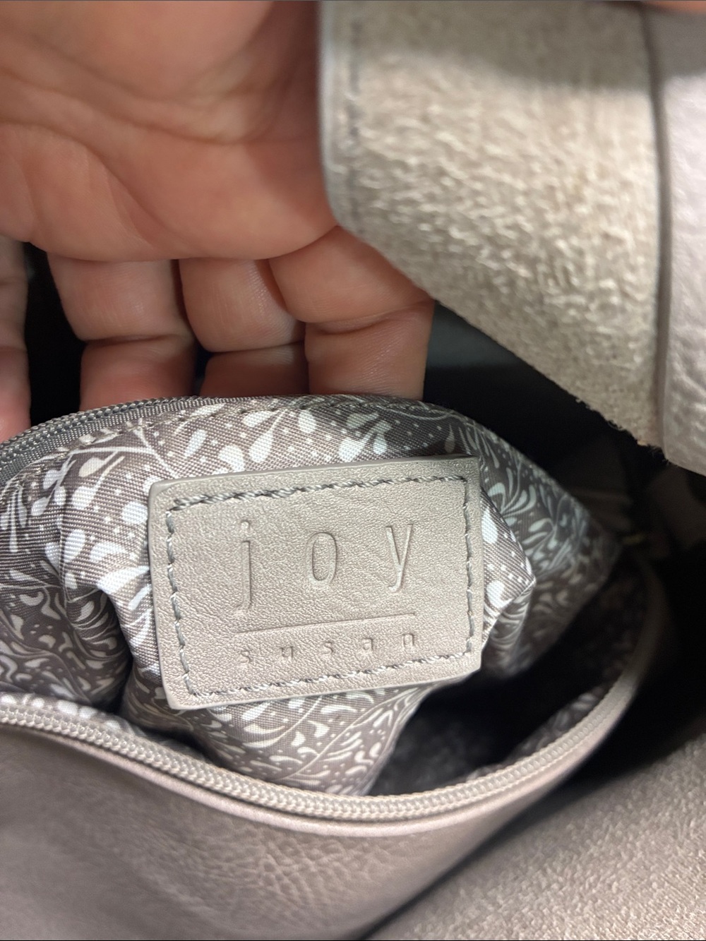Joy Susan Cream Hobo Shoulder Bag with Front Pocket - Picture 2 of 11
